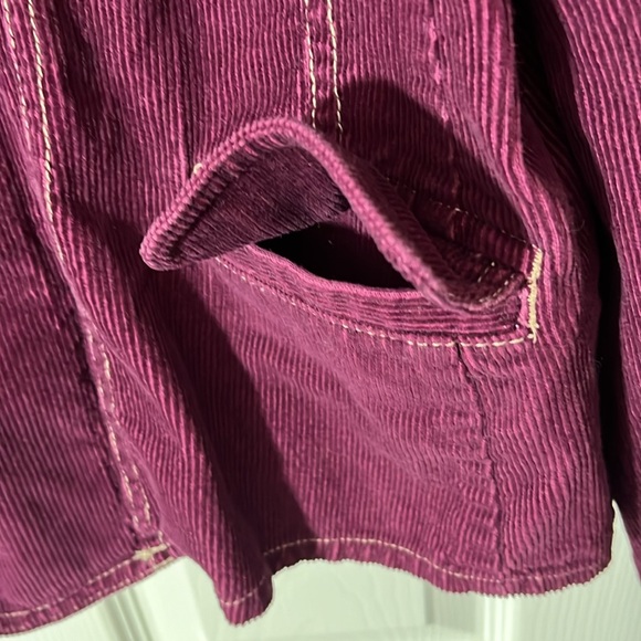 Sunset Cove Y2K VTG corduroy jacket cropped plum button-down front pockets 16p - Picture 6 of 13